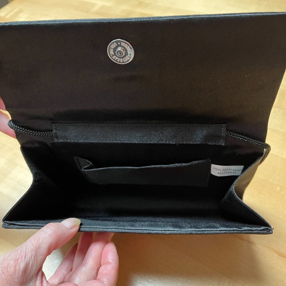 Black Evening Purse with Long Black Strap No Brand EUC - Picture 3 of 3
